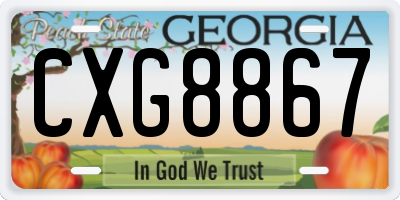 GA license plate CXG8867
