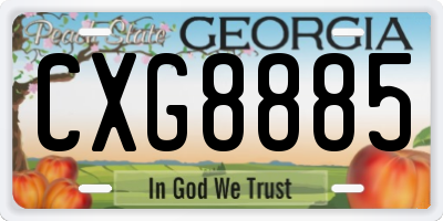 GA license plate CXG8885