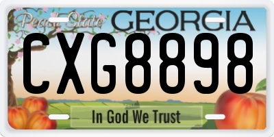 GA license plate CXG8898