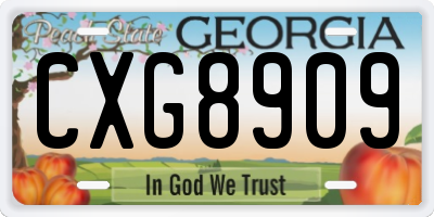 GA license plate CXG8909