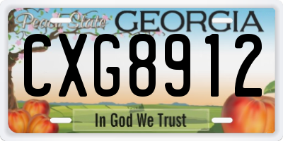 GA license plate CXG8912