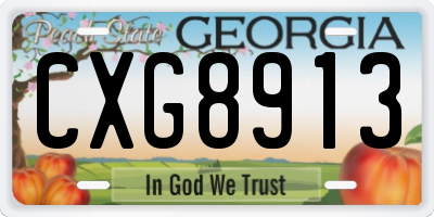 GA license plate CXG8913