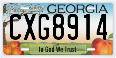 GA license plate CXG8914