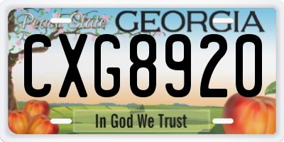 GA license plate CXG8920