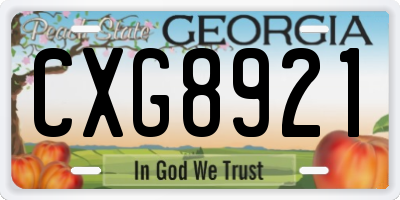 GA license plate CXG8921