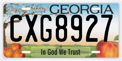 GA license plate CXG8927