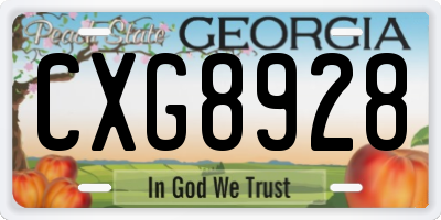 GA license plate CXG8928