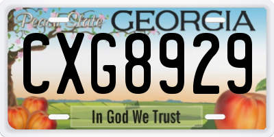 GA license plate CXG8929