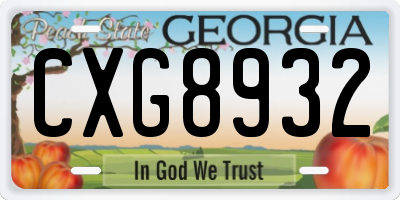 GA license plate CXG8932
