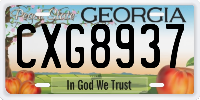 GA license plate CXG8937