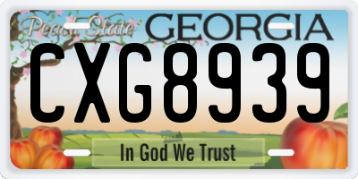 GA license plate CXG8939