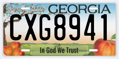 GA license plate CXG8941