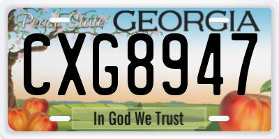 GA license plate CXG8947