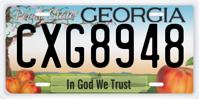 GA license plate CXG8948