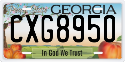 GA license plate CXG8950