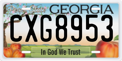 GA license plate CXG8953