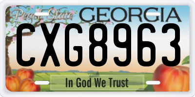 GA license plate CXG8963