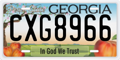 GA license plate CXG8966