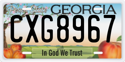 GA license plate CXG8967