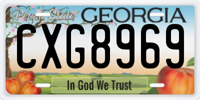 GA license plate CXG8969