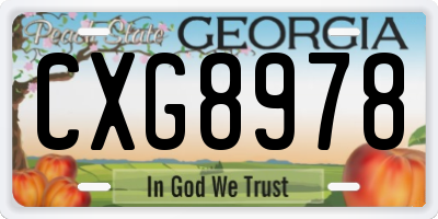 GA license plate CXG8978