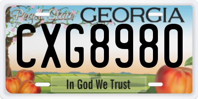 GA license plate CXG8980