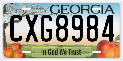 GA license plate CXG8984