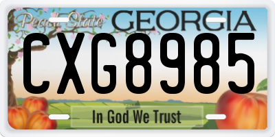 GA license plate CXG8985