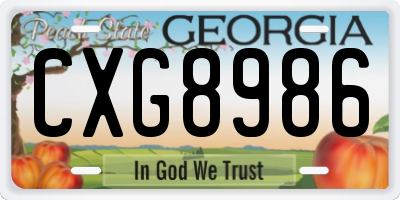 GA license plate CXG8986