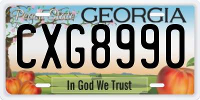 GA license plate CXG8990