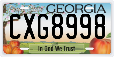 GA license plate CXG8998