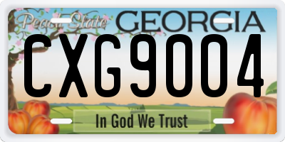 GA license plate CXG9004