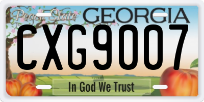 GA license plate CXG9007