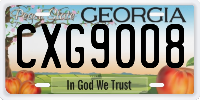 GA license plate CXG9008