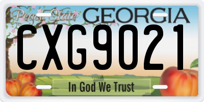 GA license plate CXG9021
