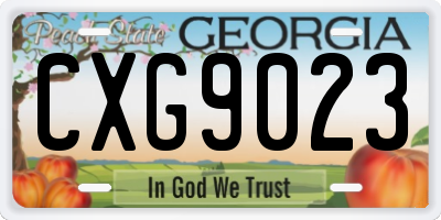 GA license plate CXG9023