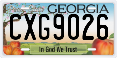 GA license plate CXG9026