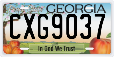 GA license plate CXG9037