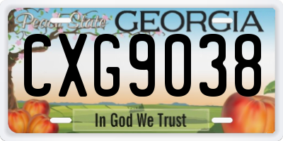 GA license plate CXG9038