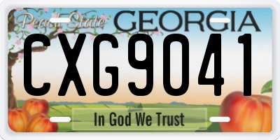 GA license plate CXG9041