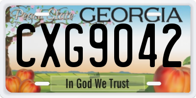 GA license plate CXG9042