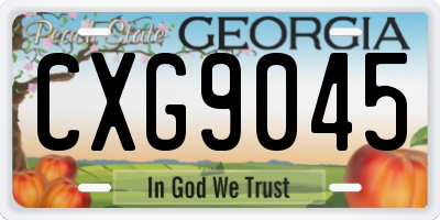 GA license plate CXG9045