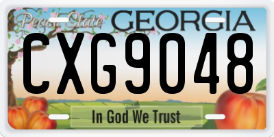 GA license plate CXG9048