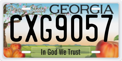 GA license plate CXG9057