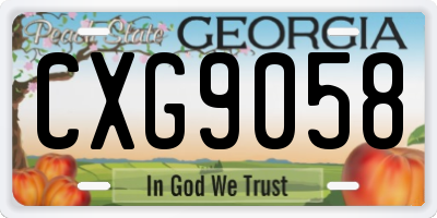 GA license plate CXG9058