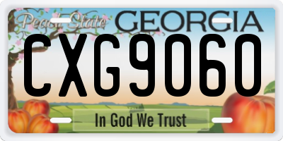 GA license plate CXG9060