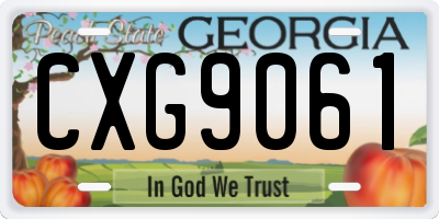 GA license plate CXG9061