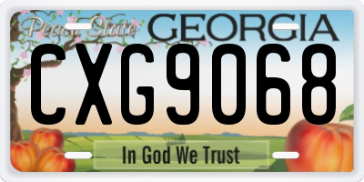 GA license plate CXG9068