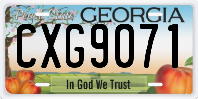 GA license plate CXG9071