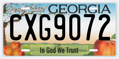GA license plate CXG9072